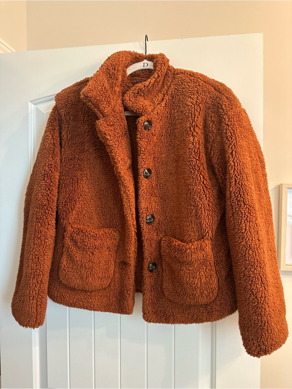 Rust Teddy Jacket - Cozy Women's Sherpa Coat